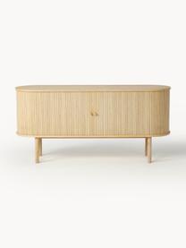 Credenza con frontale millerighe Calary, Gambe: legno di quercia, Legno di quercia, Larg. 160 x Alt. 75 cm