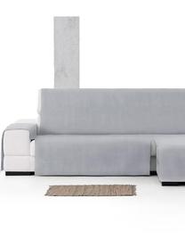 Copertura divano angolare Levante, 65% cotone, 35% poliestere, Grigio, Larg. 150 x Lung. 290 cm, chaise-longue a destra