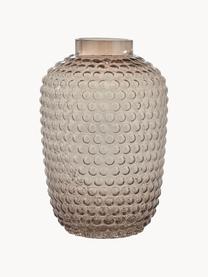 Vase déco en verre soufflé bouche Dorinia, Verre, Brun, Ø 20 x haut. 29 cm