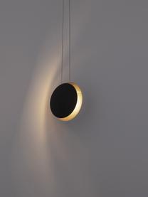 Petite suspension LED Shell, Aluminium, enduit, Noir, doré, Ø 20 cm