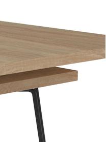 Uitschuifbare eettafel Aero, 134 - 175 x 90 cm, Poten: gelakt metaal, Eikenhout, B 134 tot 175 x D 90 cm