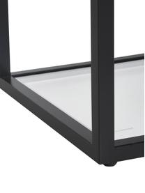 Consola Pippard, con tablero de vidrio, Estructura: metal pintado, Estante: espejo de cristal, Negro, transparente, An 120 x Al 82 cm