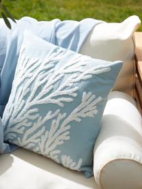 Housse de coussin 40x40 Reef, 100 % coton, Bleu ciel, blanc, larg. 40 x long. 40 cm