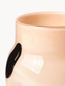 Glas-Vase Romilly, H 21 cm, Glas, Peach, Schwarz, Ø 20 x H 21 cm