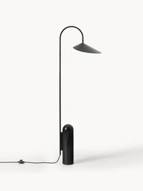 Lampa podłogowa z marmurową podstawą Arum, Stelaż: żelazo malowane proszkowo, Czarny, marmurowy, W 136 cm