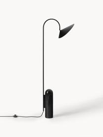 Lampa podłogowa z marmurową podstawą Arum, Stelaż: żelazo malowane proszkowo, Czarny, marmurowy, W 136 cm