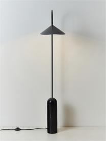 Lampadaire avec pied en marbre Arum, orientable, Noir, marbré, haut. 136 cm