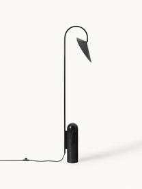 Stojací lampa s mramorovou podstavou Arum, nastavitelná, Černá, mramorovaná, V 136 cm