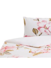 Funda nórdica Magnolia, Algodón
El algodón da una sensación agradable y suave en la piel, absorbe bien la humedad y es adecuado para personas alérgicas, Blanco, tonos verdes y rosas, Cama 180/200 cm (260 x 220 cm)