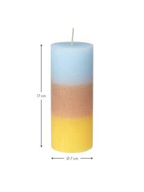 Candela profumata Rainbow, Cera, Blu, beige, giallo, Ø 7 x Alt. 17 cm