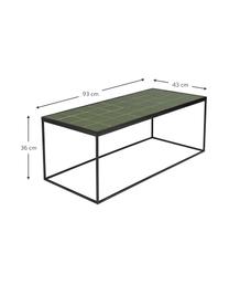 Mesa de centro de azulejos Glaze, Tablero: fibras de densidad media , Verde, negro, An 93 x Al 36 cm