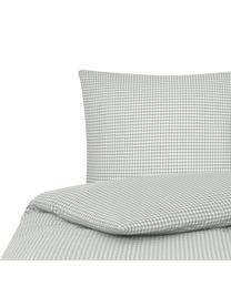 Housse de couette en cotton Scotty, Coton, Gris clair/blanc, larg. 140 x long. 200 cm