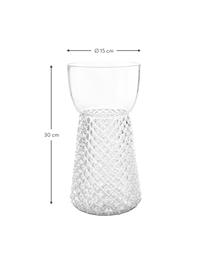 Vaso grande in vetro strutturato Julius, Vetro, Trasparente, Ø 15 x Alt. 30 cm