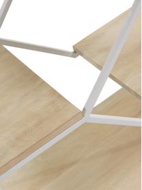 Wandrek Push van hout en metaal, Frame: gelakt metaal, Wit, bruin, 80 x 94 cm