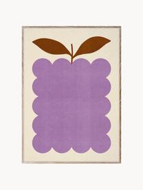 Poster Lilac Berry, 210 g mat Hahnemühle papier, digitale print met 10 UV-bestendige kleuren, Lila, lichtbeige, B 30 x H 40 cm