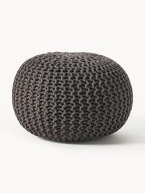 Pouf en tricot artisanal Dori, Anthracite, Ø 55 x haut. 35 cm