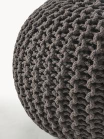 Pouf en tricot artisanal Dori, Anthracite, Ø 55 x haut. 35 cm