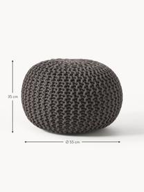 Handgefertigter Strickpouf Dori, Bezug: 100 % Baumwolle, Anthrazit, Ø 55 x H 35 cm