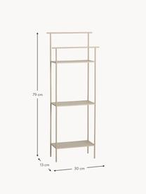 Étagère en métal Dora, Acier inoxydable, revêtement par poudre, Beige clair, mat, larg. 30 x haut. 79 cm