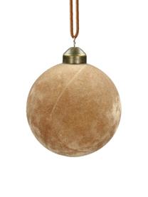 Boules de Noël Velvet, 4 pièces ch. Ø 8 cm, Brun clair