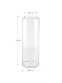 Bodenvase Right aus Glas, Glas, Transparent, Ø 25 x H 70 cm