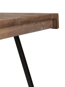 Mesa de comedor Suri, tablero de madera de teca reciclada, Tablero: madera de teca, lacada tr, Patas: acero recubierto de melam, Teca reciclada, An 160 x F 78 cm