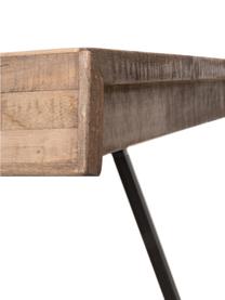 Tavolo con piano in teak riciclato Suri, 160 x 78 cm, Gambe: acciaio melaminico rivest, Teak riciclato, Larg. 160 x Prof. 78 cm