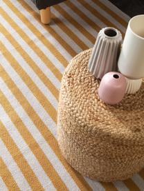 Ručne tkaný vlnený koberec so strapcami Gitta, 90 %  bavlna, 10 %  polyester
V prvých týždňoch používania môžu vlnené koberce uvoľňovať vlákna, tento jav zmizne po niekoľkých týždňoch používania, Svetlosivá, slnečná žltá, Š 160 x D 230 cm (veľkosť M)