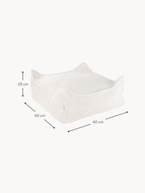 Coussin de sol en velours côtelé pour enfant Sugar, Velours côtelé blanc, larg. 60 x prof. 60 cm