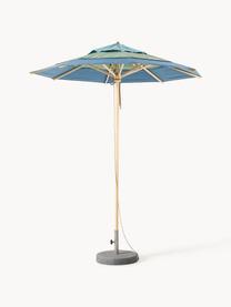 Handgemaakte parasol Klassieker met katrol, diverse maten, Blauwtinten, donkergroen, helder hout, Ø 210 x H 251 cm