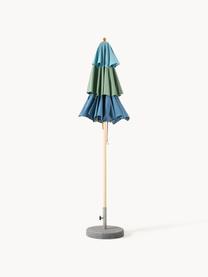 Parasol rond Classic, tailles variées, Tons bleus, vert, bois clair, Ø 210 x haut. 251 cm