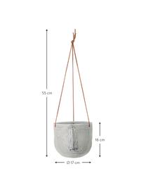 Cache-pot suspendu Sama, Gris, Ø 17 x haut. 16 cm