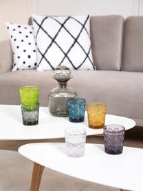 Vasos de colores con relive Marrakech, 6 uds., Vidrio, Multicolor transparente, Ø 8 x Al 10 cm, 240 ml