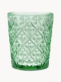 Vasos de colores con relive Marrakech, 6 uds., Vidrio, Multicolor transparente, Ø 8 x Al 10 cm, 240 ml