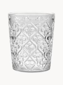 Waterglazen Marrakech met structuurpatroon, set van 6, Glas, Meerkleurig, transparant, Ø 8 x H 10 cm, 240 ml