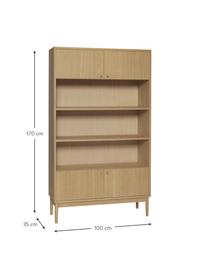 Regał z drewna dębowego Prime, Fornir z drewna dębowego, drewno dębowe z certyfikatem FSC, Drewno naturalne, S 100 x W 170 cm