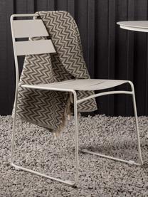 Kovová zahradní židle, 99 % recyklovaná potažená ocel, Světle béžová, Š 47 cm, H 55 cm