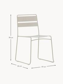 Kovová zahradní židle, 99 % recyklovaná potažená ocel, Světle béžová, Š 47 cm, H 55 cm