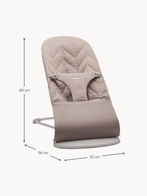 Gesteppte Babywippe Bliss, Bezug: 65 % Polyester (recycelt), Gestell: 79 % Metall, 21 % Kunstst, Greige, B 35 x T 56 cm