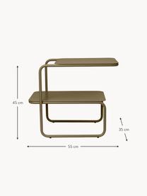 Table d'appoint à deux niveaux Level, Acier, revêtement par poudre, Vert olive, mat, larg. 55 x haut. 45 cm