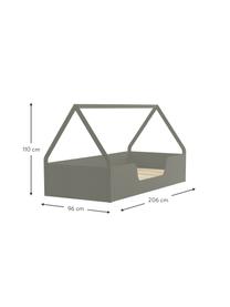 Kinderbett Campo aus Holz, Rahmen: Fichtenholz, beschichtet, Holz, greige lackiert, B 90 x L 200 cm