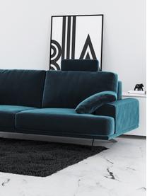 Sofa z aksamitu Prado (2-osobowa), Tapicerka: 100% aksamit poliestrowy,, Nogi: metal lakierowany, Ciemny niebieski, S 220 x G 107 cm