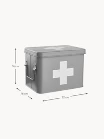 Aufbewahrungsbox Medic, Metall, beschichtet, Grau, Weiss, B 22 x H 16 cm