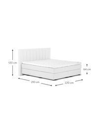 Letto Boxspring Premium Lacey, Materasso: a molle insacchettate a 7, Piedini: legno di faggio massiccio, Grigio chiaro, 200 x 200