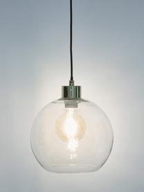 Kleine hanglamp Irina van glas, Lampenkap: glas, Decoratie: gegalvaniseerd metaal, Goudkleurig, Ø 26 x H 24 cm