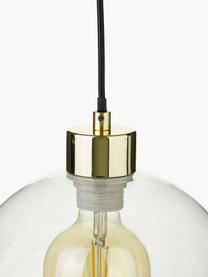 Kleine Pendelleuchte Irina aus Glas, Lampenschirm: Glas, Baldachin: Metall, galvanisiert, Dekor: Metall, galvanisiert, Goldfarben, Ø 26 x H 24 cm