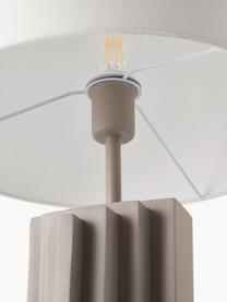 Design vloerlamp Luomo, Lampenkap: linnen, Lampvoet: kunsthars, gelakt, Wit, taupe, Ø 40 x H 153 cm