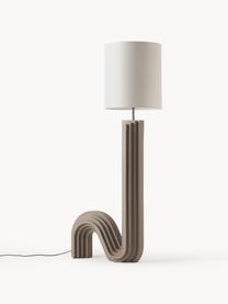 Design Stehlampe Luomo, Lampenschirm: Leinenstoff, Off White, Greige, H 153 cm