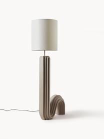 Lampada da terra di design Luomo, Paralume: tessuto di lino, Bianco latte, greige, Alt. 153 cm