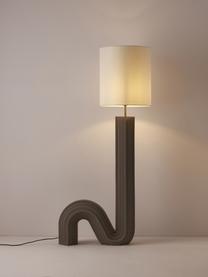 Designová stojací lampa Luomo, Bílá, taupe, Ø 40 cm, V 153 cm